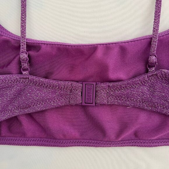 Triangl Purple Sparkly Plum Mica Swim Bikini Top - Picture 4 of 6